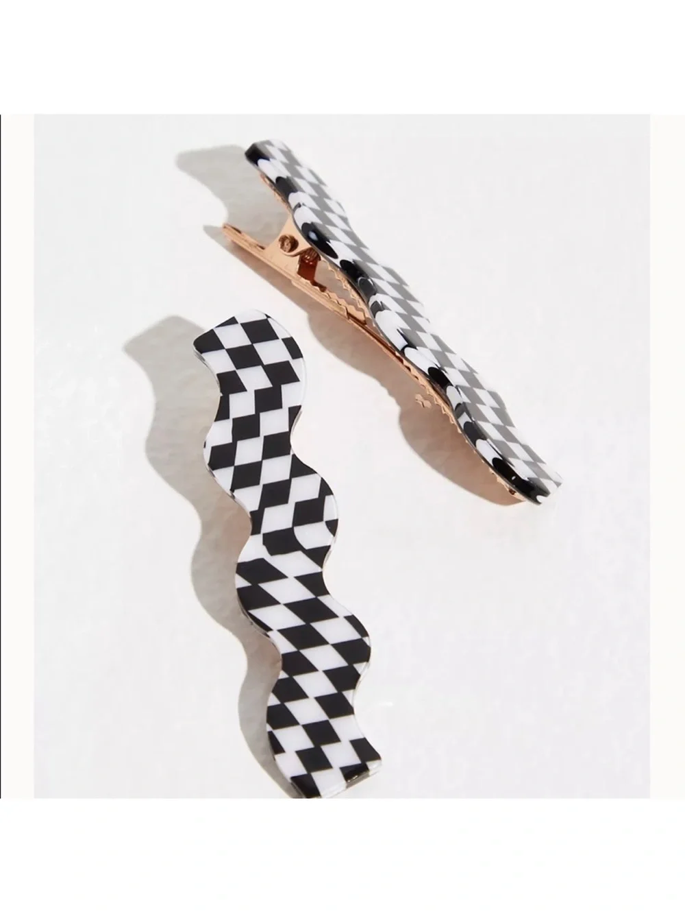 New🌟Free people-Wavy Checkerboard Hair Clips